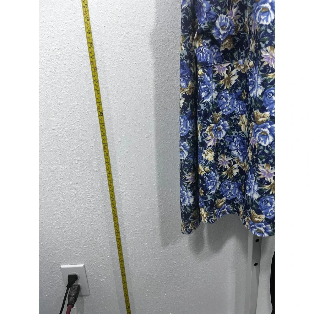 Queen of the Kitchen Floral Halter‎ Apron Black Blue Rose Pockets One Size